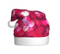 Yyoretp Cappello di Natale con stampa cuore amore San Valentino per adulti cappello di Babbo Natale unisex velluto vacanza cappello di Natale per feste festive