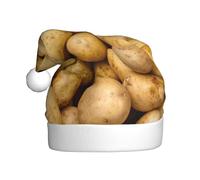 Yyoretp Cappello di Natale con stampa di patate da giardino, per adulti, unisex, in velluto, per feste