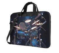 Yyoretp Cool Drum Set Borsa per computer portatile, a spalla singola, compatibile con computer portatili da 13-16 pollici, Nero , 15.6 inch