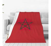 Yyoretp Coperta in pile con stampa bandiera del Marocco per divano, morbida coperta leggera in microfibra di flanella