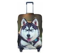 Yyoretp Copertura elastica per bagagli, con stampa di cane husky, copertura protettiva per valigie con cerniera, adatta per 45-81 cm., bianco, XL