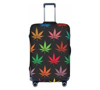 Yyoretp Copertura elastica per bagagli con stampa di foglie di cannabis, copertura protettiva per valigie con cerniera, adatta per 45-81 cm., bianco, S