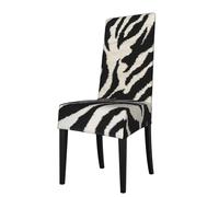 Yyoretp Coprisedia rimovibile con stampa zebrata animalier, protezione elastica per sedia da sala da pranzo.