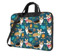 Yyoretp Corgi Print - Borsa per computer portatile, a spalla singola, compatibile con computer portatili da 13 a 16 pollici, Nero , 15.6 inch