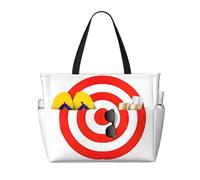 Yyoretp Design target Stampa Grande Borsa da Spiaggia Donna Impermeabile Pieghevole Cerniera Totes Bag per Vacanze Viaggi.