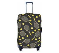 Yyoretp Divertente copertura elastica per bagagli con stampa di racchette da tennis e palline da tennis, copertura protettiva per valigie con cerniera, adatta per 45-81 cm., bianco, S