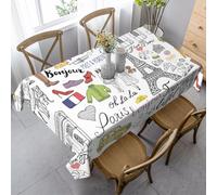 Yyoretp Elegante tovaglia rettangolare con stampa della Tour Eiffel francese di Parigi, lavabile, per matrimoni, feste, cucina, sala da pranzo, decorazione