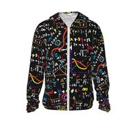Yyoretp Giacca con cappuccio con protezione solare con stampa di formula matematica, abbigliamento sportivo leggero a maniche lunghe per la protezione solare, Nero , XL