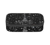 Yyoretp Grande astuccio con stampa Torre Eiffel di Parigi, grande capacità, astuccio per cancelleria e penne per forniture per ufficio., Nero , Taglia unica, Con tasca per il