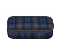 Yyoretp Grande astuccio per matite con stampa scozzese blu e verde scozzese grande astuccio per cancelleria portapenne per forniture per ufficio., Nero , Taglia unica, Con tasca per il