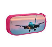 Yyoretp Grande capacità aereo in The Evening Lights stampa matita caso, doppio strato cerniera trucco sacchetto matita scatola organizer., rosa, Taglia unica, Beauty Case