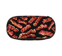 Yyoretp Grande capacità Bacon modello stampa matita caso grande matita sacchetto cancelleria penna borsa per forniture per ufficio