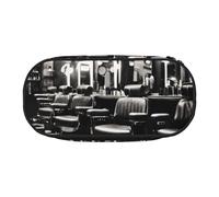 Yyoretp Grande capacità barbiere negozio monocromatico stampa matita caso grande matita sacchetto cancelleria penna borsa per forniture per ufficio