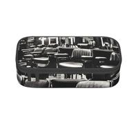 Yyoretp Grande capacità barbiere negozio monocromatico stampa matita caso grande matita sacchetto cancelleria penna borsa per forniture per ufficio., Nero , Taglia unica, Con tasca per il