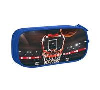 Yyoretp Grande capacità basket stampa matita caso, doppio strato cerniera trucco sacchetto matita box organizer., Blu, Taglia unica, Beauty Case