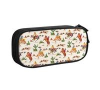 Yyoretp Grande capacità Cowboy Ride Horse stampa matita caso, doppio strato cerniera trucco sacchetto matita scatola organizer., Nero , Taglia unica, Beauty Case