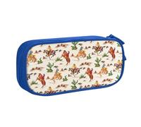 Yyoretp Grande capacità Cowboy Ride Horse stampa matita caso, doppio strato cerniera trucco sacchetto matita scatola organizer., Blu, Taglia unica, Beauty Case