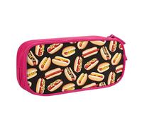 Yyoretp Grande capacità divertente cibo hot dog stampa matita caso, doppio strato cerniera trucco sacchetto matita organizzatore, rosa, Taglia unica, Beauty Case