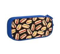 Yyoretp Grande capacità divertente cibo hot dog stampa matita caso, doppio strato cerniera trucco sacchetto matita organizzatore, Blu, Taglia unica, Beauty Case