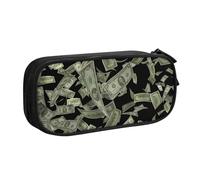 Yyoretp Grande capacità Dollar Sign Money stampa matita caso, doppio strato cerniera trucco sacchetto matita scatola organizer., Nero , Taglia unica, Beauty Case