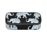 Yyoretp Grande capacità elefante stampa astuccio grande astuccio cancelleria penna borsa per forniture per ufficio., Nero , Taglia unica, Con tasca per il