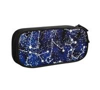 Yyoretp Grande capacità Glow in The Dark stampa Pencil Case, doppio strato cerniera trucco sacchetto matita box organizer., Nero , Taglia unica, Beauty Case