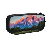 Yyoretp Grande capacità Grand Teton National Park, astuccio a doppio strato con cerniera per trucchi, astuccio organizer per matite, Nero , Taglia unica, Beauty Case