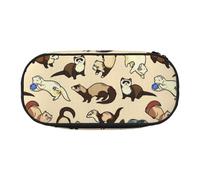 Yyoretp Grande capacità Hairy Ferret Stampa Matita Astuccio Grande Astuccio Cancelleria Penna Borsa per Forniture per Ufficio