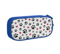 Yyoretp Grande capacità Love Cat Paw Heart Puppy Foot Print Pencil Case, doppio strato cerniera trucco Pouch Pencil Box Organizer., Blu, Taglia unica, Beauty Case