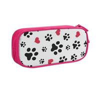 Yyoretp Grande capacità Love Cat Paw Heart Puppy Foot Print Pencil Case, doppio strato cerniera trucco Pouch Pencil Box Organizer., rosa, Taglia unica, Beauty Case