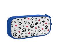 Yyoretp Grande capacità Love Cat Paw Heart Puppy Foot Print Pencil Case, doppio strato cerniera trucco Pouch Pencil Box Organizer., Blu, Taglia unica, Beauty Case