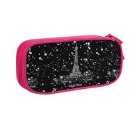 Yyoretp Grande capacità notte Parigi Torre Eiffel stampa matita caso, doppio strato cerniera trucco sacchetto matita organizzatore, rosa, Taglia unica, Beauty Case