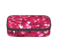 Yyoretp Grande capacità San Valentino amore cuore stampa matita caso grande matita sacchetto cancelleria penna borsa per forniture per ufficio., Nero , Taglia unica, Con tasca per il
