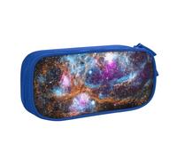 Yyoretp Grande capacità Universo Galaxy Space Print Pencil Case, doppio strato cerniera trucco Pouch Pencil Box Organizer., Blu, Taglia unica, Beauty Case