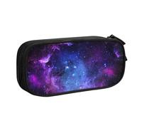 Yyoretp Grande capacità Universo Galaxy Star Space Print Pencil Case, doppio strato cerniera trucco Pouch Pencil Box Organizer., Nero , Taglia unica, Beauty Case