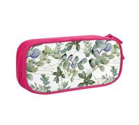 Yyoretp Grande capacità verde foglie di eucalipto stampa matita caso, doppio strato cerniera trucco sacchetto matita scatola organizer., rosa, Taglia unica, Beauty Case