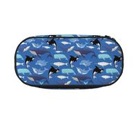Yyoretp Grande capacità Whale Pattern Stampa Matita Caso Grande Matita Sacchetto di Cancelleria Penna Sacchetto per Forniture per U