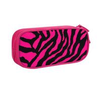 Yyoretp Grande capacità Zebra Tiger Leopard Pink Print Pencil Case, doppio strato cerniera trucco Pouch Pencil Box Organizer., rosa, Taglia unica, Beauty Case
