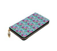 Yyoretp Hello Hawaii Print Premium Leather Zip Around Wallet per donne e uomini copertina libretto degli assegni RFID blocco