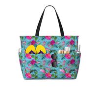 Yyoretp Hello Hawaii Stampa Grande Borsa da Spiaggia Donna Impermeabile Pieghevole Cerniera Totes Bag per Vacanze Viaggi.
