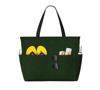 Yyoretp Hunter Verde Floreale Petali Stampa Grande Borsa da Spiaggia per Le Donne Impermeabile Sabbia Borsa Tote Bag Pieghevole Pool Bag