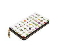 Yyoretp Introduzione di Varie Verdure Stampa Premium Pelle Zip Around Portafoglio per Donne e Uomini Checkbook Cover RFID Blocco