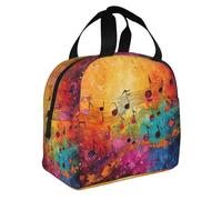 Yyoretp La borsa colorata isolata di bento della stampa delle note musicali, il di alluminio tenuto in mano ha ispessito la borsa resistente