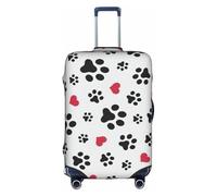 Yyoretp Love Cat Paw Heart Puppy Foot Print Elastic Bagagli Copertura per bagagli con cerniera per 45-81 cm., bianco, L