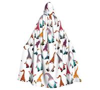 Yyoretp Mantella unisex per adulti, con stampa di gnomi divertenti, con cappuccio, per Halloween, morte, vampiro, cosplay, costumi
