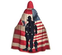 Yyoretp Mantello con cappuccio con stampa patriottica dei soldati militari statunitensi, mantello con cappuccio per adulti