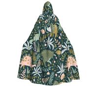 Yyoretp Mantello con cappuccio unisex con stampa dinosauro carino per adulti mantelli per Halloween cosplay morte vampiro costumi
