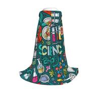 Yyoretp Mantello lungo con cappuccio con stampa a tema scienza dei cartoni animati, per bambini, per carnevale, Halloween, cosplay