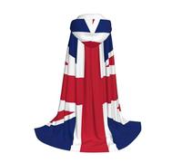 Yyoretp Mantello lungo con cappuccio con stampa bandiera del Regno Unito, per bambini, per carnevale, Halloween, cosplay