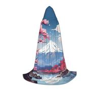 Yyoretp Mantello lungo con cappuccio con stampa del Monte Fuji del Giappone per bambini, per carnevale, Halloween, cosplay
